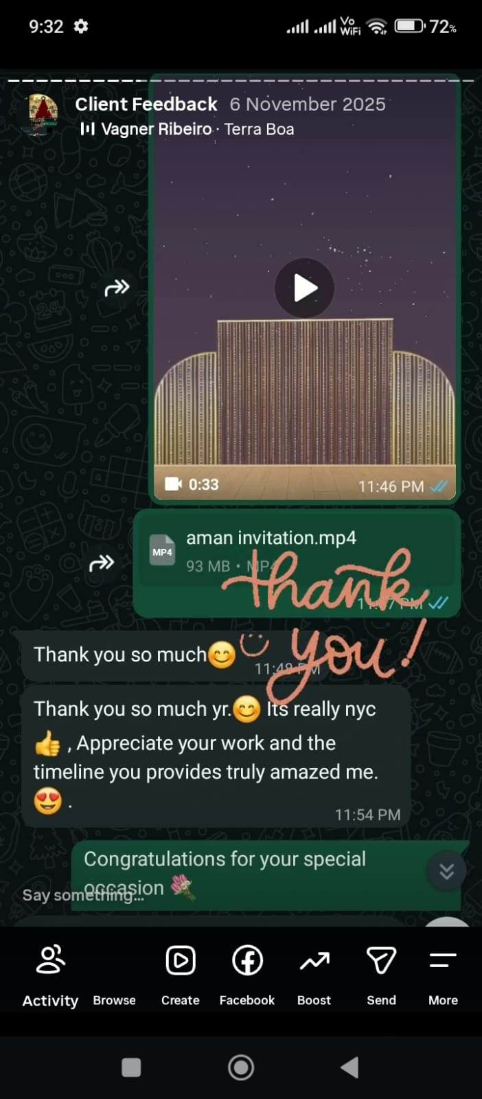Real sarikainvite client feedback 5