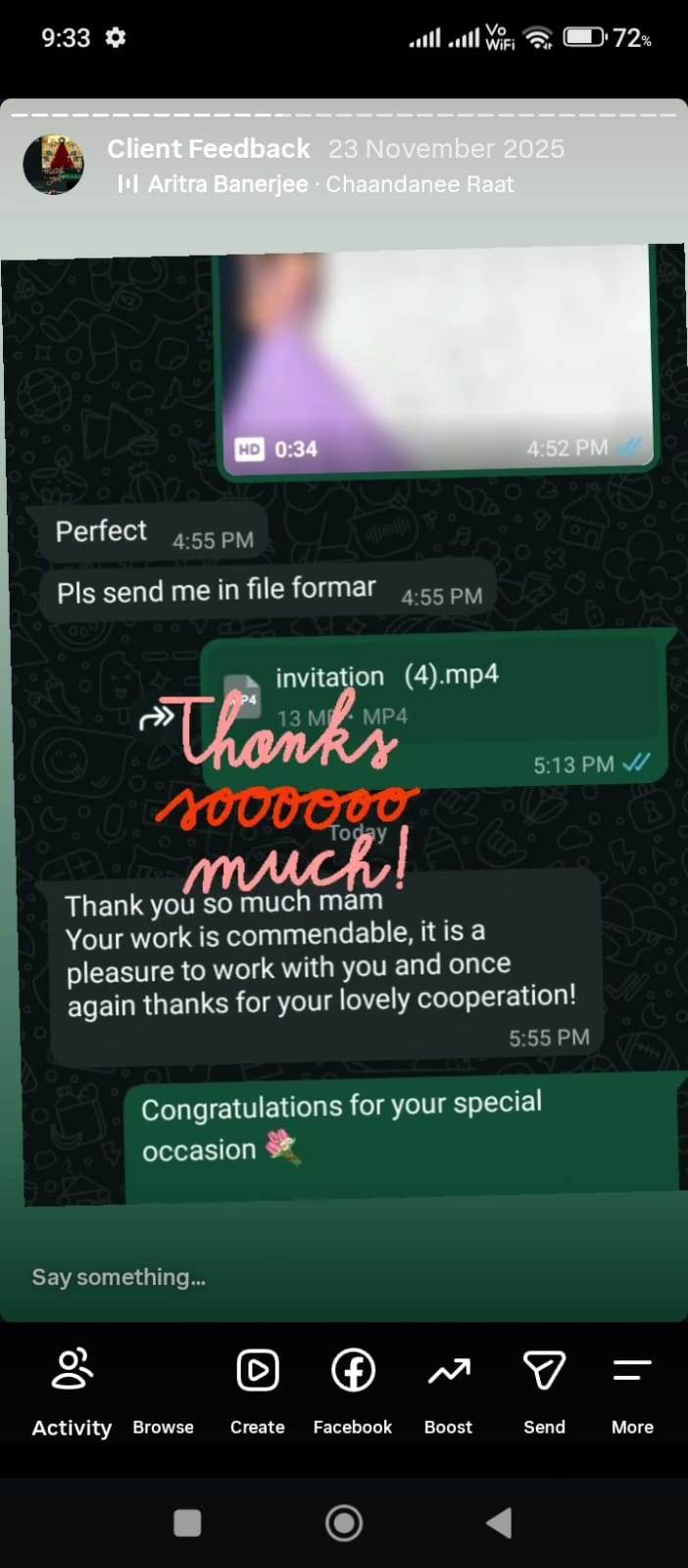 Real sarikainvite client feedback 7