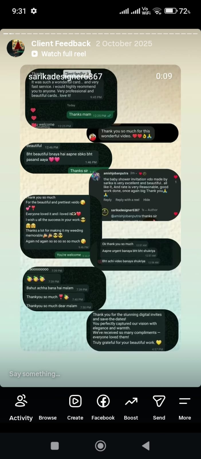 Real sarikainvite client feedback 2