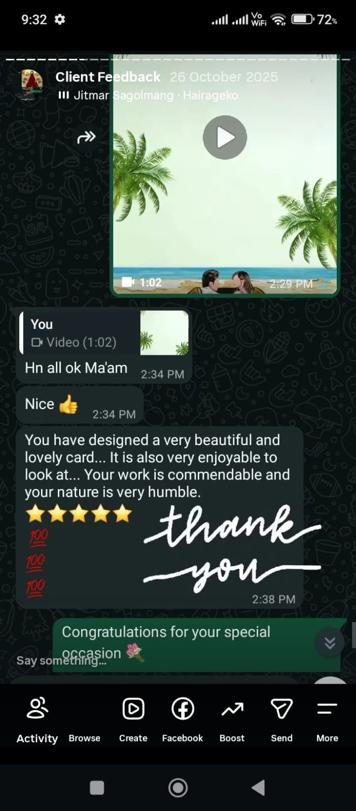 Real sarikainvite client feedback 4
